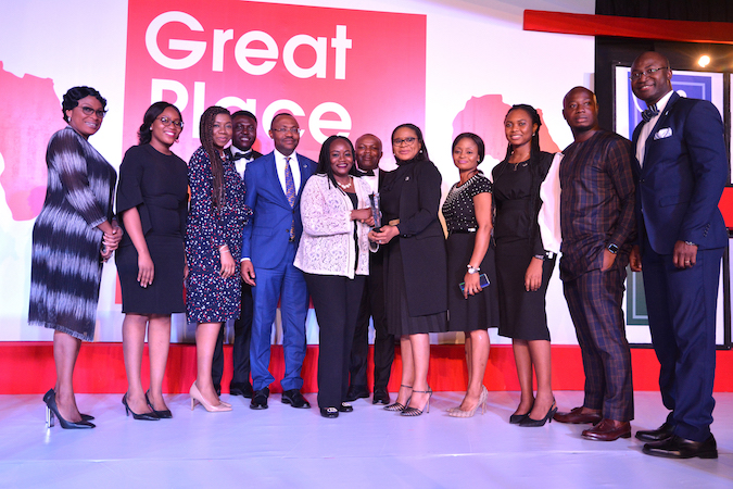 FBNHoldings received Certification as a Great Place to Work and the 5th Best Company to work for in Africa 2019